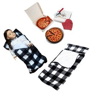The Queen's Treasures 18" Doll 11 Pc Sleeping Bag Set and American Pizza Party.
